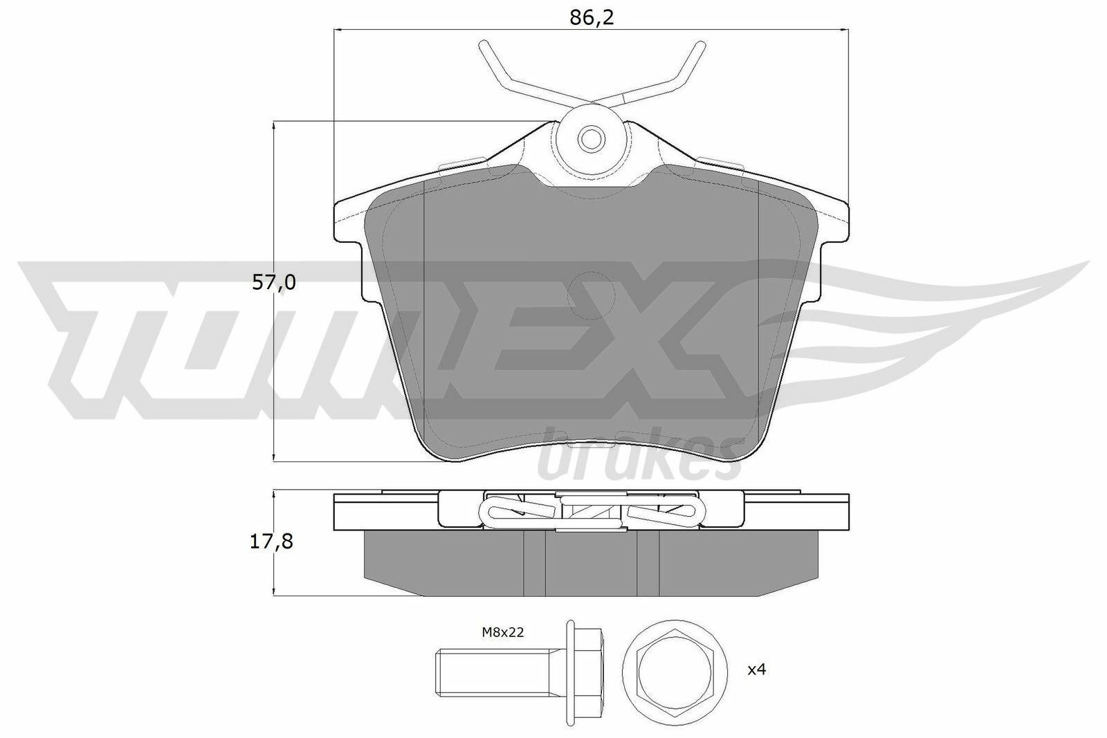 Sada brzdových destiček, kotoučová brzda TOMEX Brakes